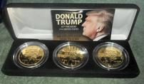 President Donald Trump 24K Gold Layered Tribute Coin Set 202//118